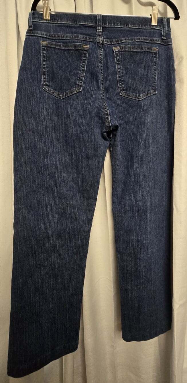 Riders Women's Size 10W Blue Dark Wash Classic Fit Denim Jeans 5-Pocket - Picture 7 of 8